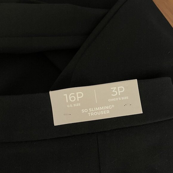 Chico’s So Slimming Trousers Pants Black Bootcut Size 3P - Picture 3 of 4